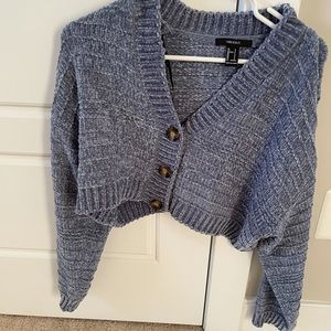 Forever 21 blue crop top sweater